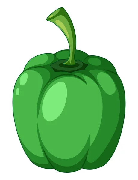 Eine Grüne Paprika Auf Weißem Hintergrund — Stockvektor