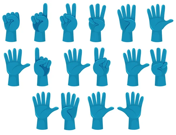 Ілюстрація Жестів Номеру Руки Людини — стоковий вектор