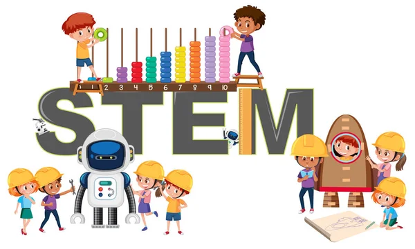 Logo Stem Education Illustration — Stock Vector