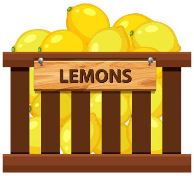 Bir sandık dolusu limon illüstrasyon