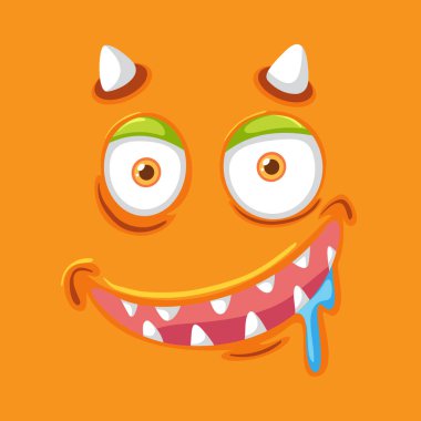 Portakal monster yüz ifadesi illüstrasyon