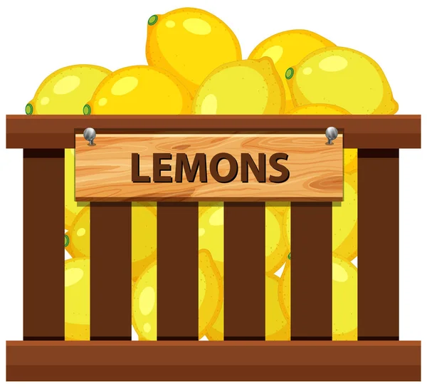 一箱柠檬插图 — 图库矢量图片