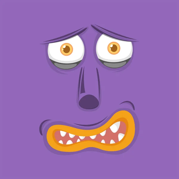 Monstro Roxo Com Ilustração Expressão Facial —  Vetores de Stock