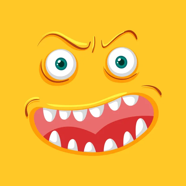 Μια Εικονογράφηση Πρόσωπό Θυμωμένος Τέρας — Διανυσματικό Αρχείο
