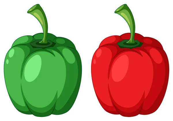 Εικονογράφηση Πράσινη Και Κόκκινη Πιπεριά — Διανυσματικό Αρχείο