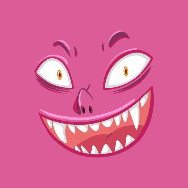 Korkunç canavar yüz illüstrasyon