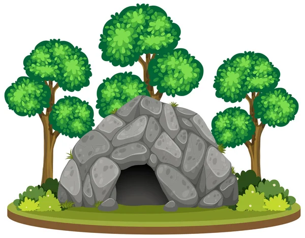Ilustrace Izolované Přírodní Jeskyně — Stockový vektor