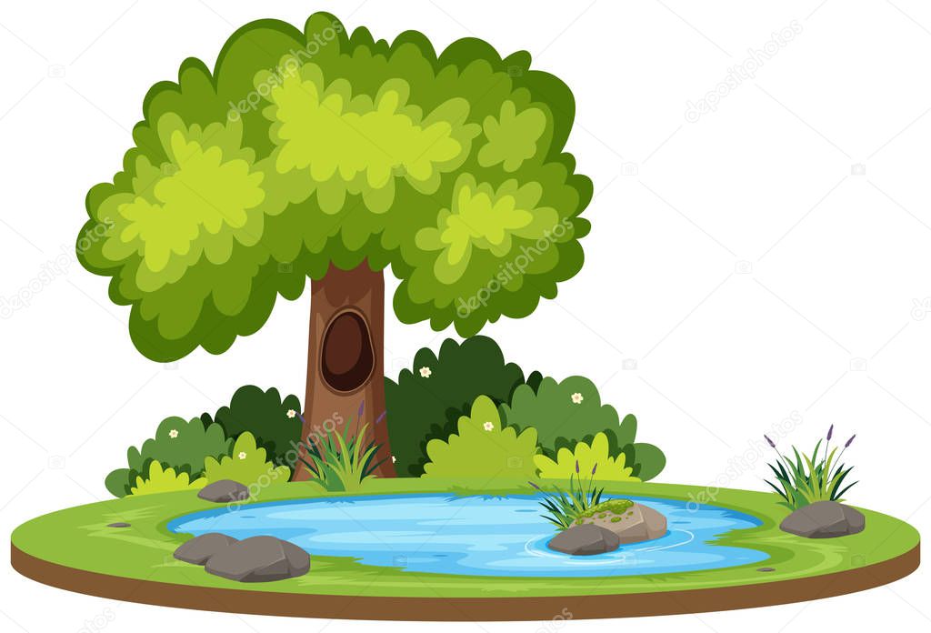 Isolated natural water landscape illustration