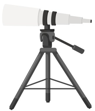Tripod illüstrasyon üzerinde büyük teleskop