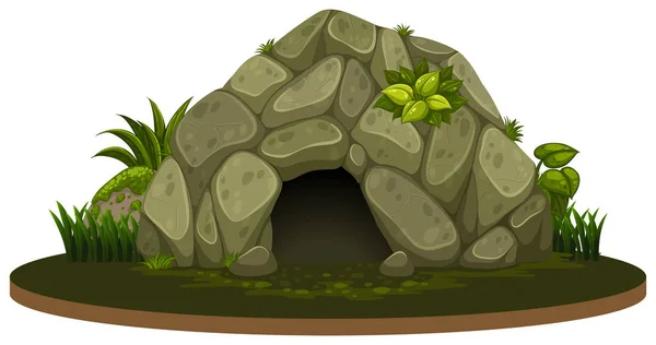 Kamenná Jeskyně Bílém Pozadí Obrázku — Stockový vektor