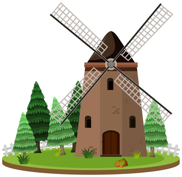 ilustração de clipart colorida de desenho de moinho de vento