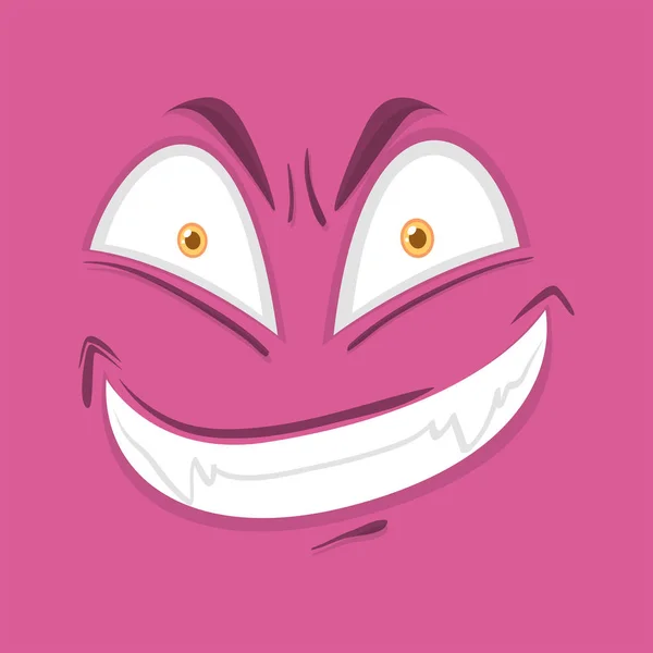 Monster Gesicht Auf Rosa Hintergrund Illustration — Stockvektor