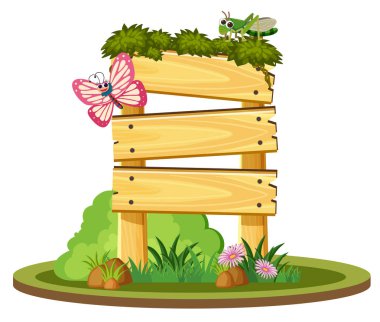 Ahşap boş işareti kavramı illüstrasyon