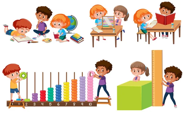 Zestaw Dla Dzieci Nauka Matematyki Ilustracja — Wektor stockowy