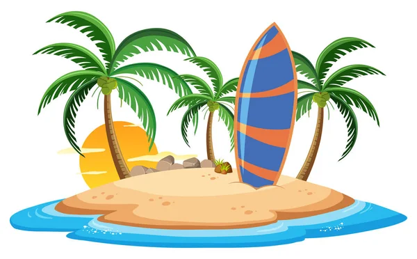 Isolated Summer Island Whate Background Illustration — Stock Vector