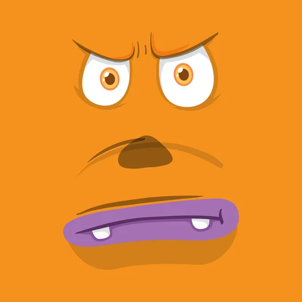 Orange Monster Gesichtsausdruck Illustration — Stockvektor