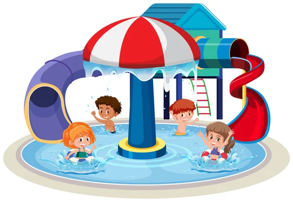 Kinder Wasserpark Illustration — Stockvektor