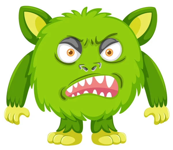 Zelené Monstrum Zlobí Ilustrace — Stockový vektor
