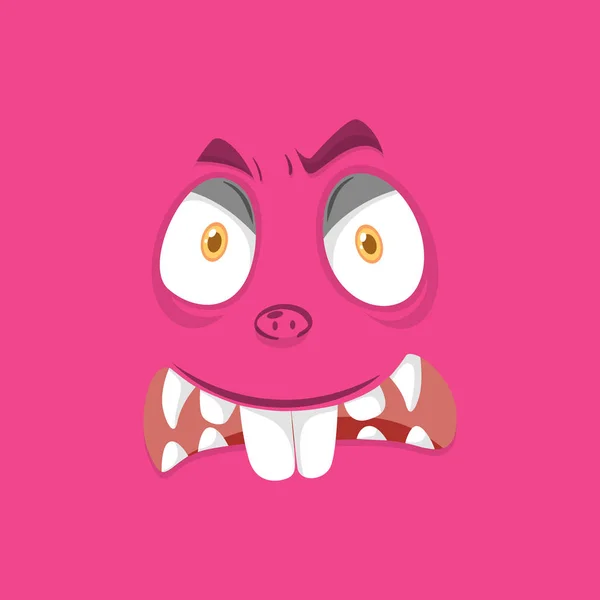 Rosa Monster Gesicht Hintergrund Illustration — Stockvektor