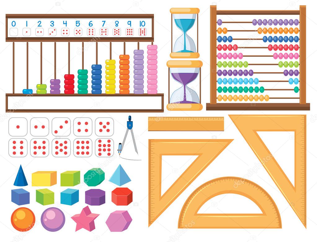 Set of math object illustration