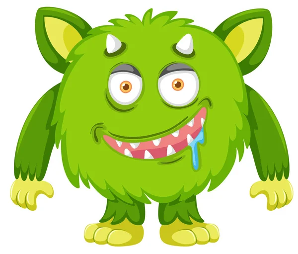 Una Ilustración Carácter Monstruo Verde — Vector de stock