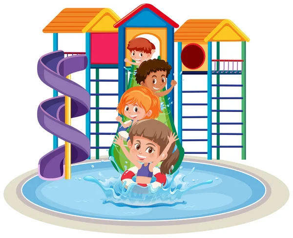 Isolierte Kinder Wasserpark Illustration — Stockvektor