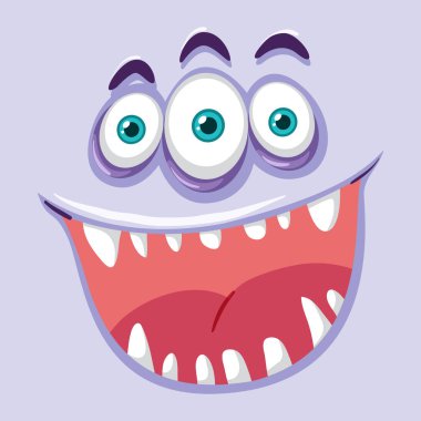 Ürpertici üç gözlü canavar yüz