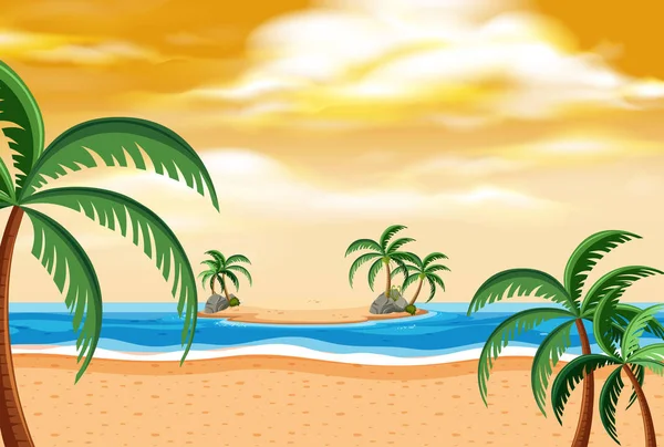 Summer beach landscape sunset