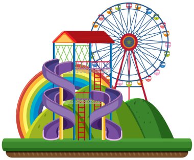 Beyaz arka plan illüstrasyon izole oyun parkında