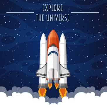 Evren şablon illüstrasyon keşfetmek