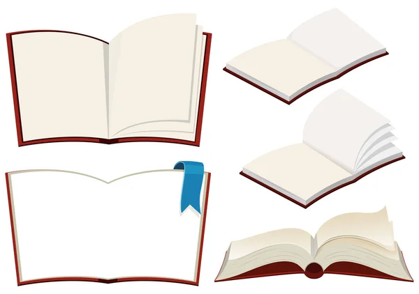 Set Libri Sfondo Bianco Illustrazione — Vettoriale Stock