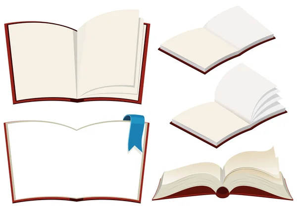 Ensemble Livre Sur Fond Blanc Illustration — Image vectorielle