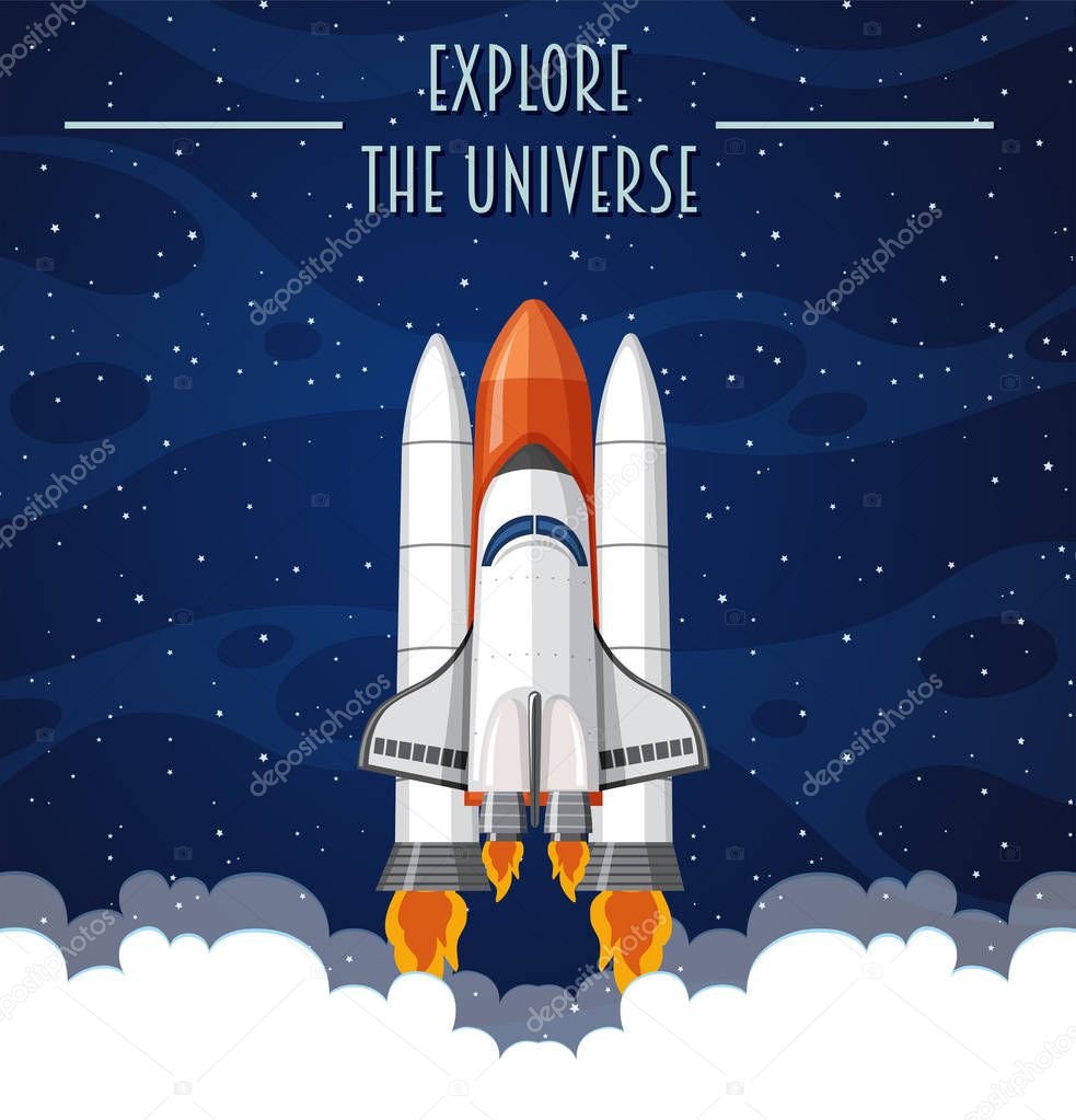 Explore the universe template illustration