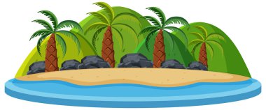 Beyaz arka plan illüstrasyon izole doğa adada
