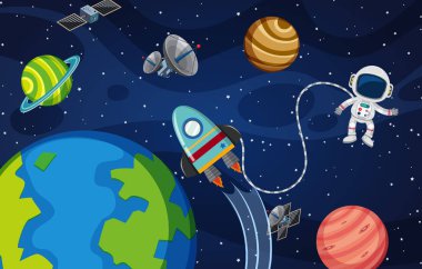 Astronot thr alan çizimde
