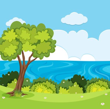 Bir doğa manzara boyut görünüm