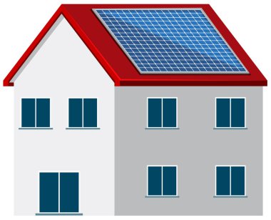 Yeşil enegery çizim ile bir ev