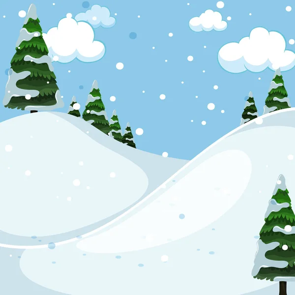 Снігові Гори Відкритий Ландшафт Ілюстрація — стоковий вектор