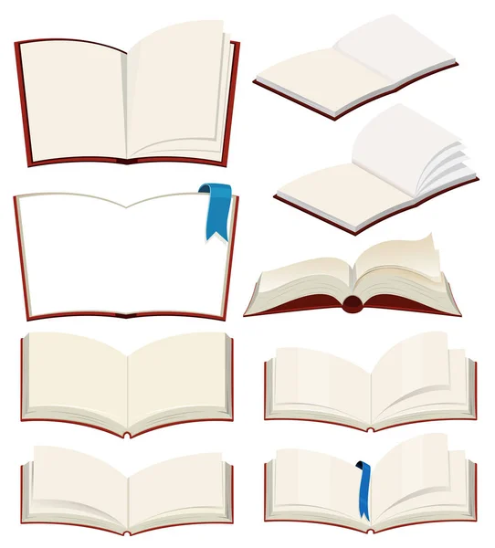 Set Blank Book Illustration — Stock Vector