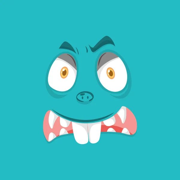 Angry Monster Face Illustration — Stock Vector