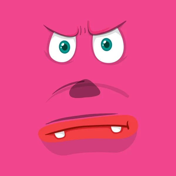 Sebuah Gambar Wajah Monster Merah Muda - Stok Vektor
