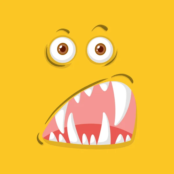 Une Illustration Jaune Visage Monstre — Image vectorielle