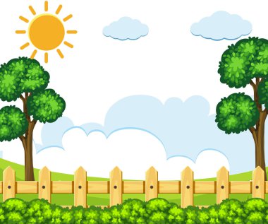Oudoor park arka plan sahne illüstrasyon