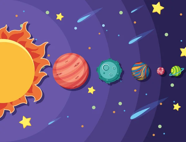 Güneş Sistemi Resimde Kümesi — Stok Vektör