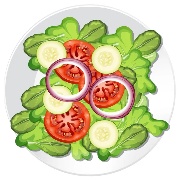 Ein Gesunder Gemüsesalat Illustration — Stockvektor