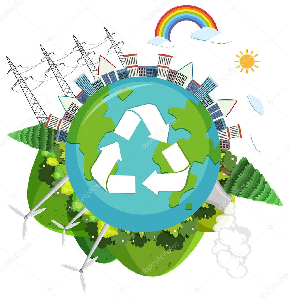 A green nature logo illustration