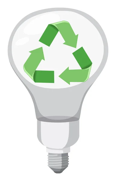 Símbolo Reciclaje Verde Llevó Ilustración Luz — Archivo Imágenes Vectoriales