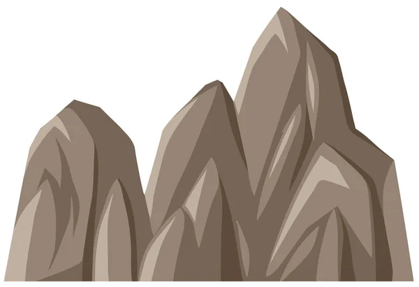 Montaña Piedra Aislada Sobre Fondo Whote Ilustración — Archivo Imágenes Vectoriales