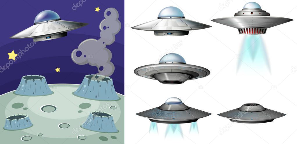UFO on the space illustration