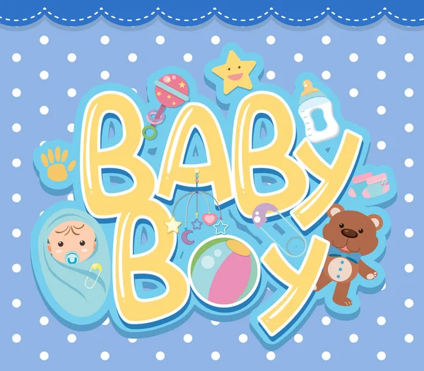 Baby Boy Logo Illustration — Stock Vector